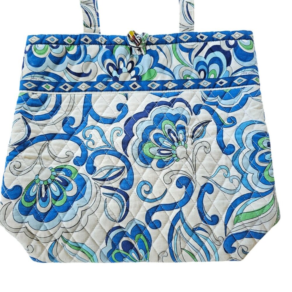 Vera Bradly Shoulder bag Blue Tote Blue White 13x15 - Picture 12 of 12
